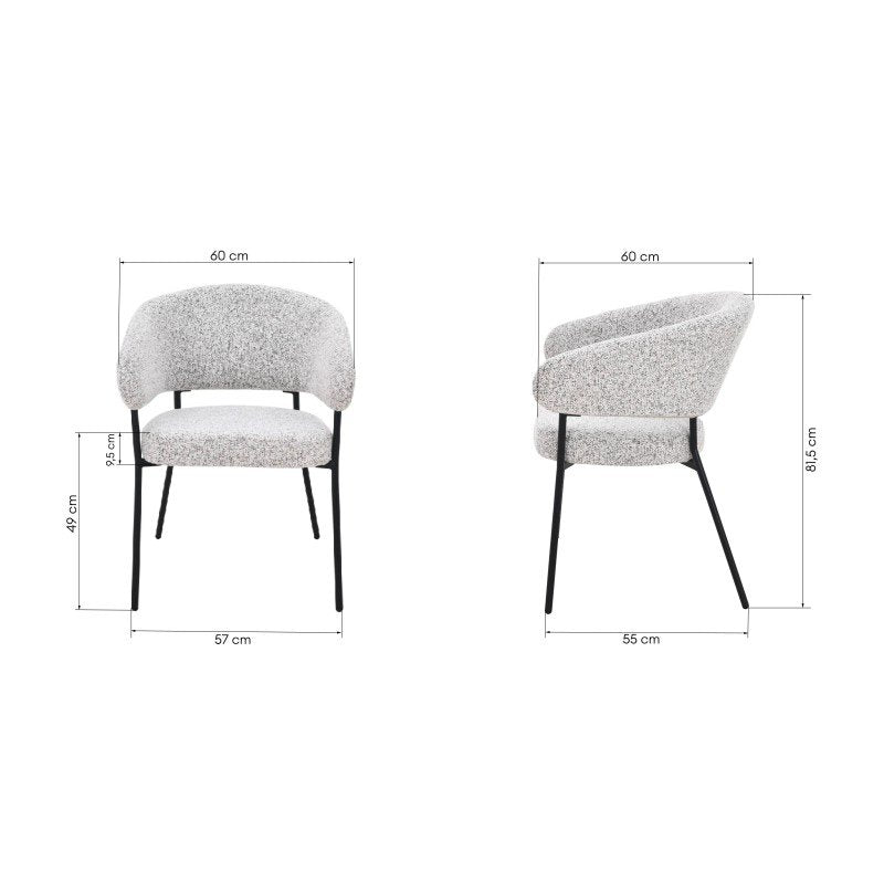 Set da 2 sedie imbottite Amul beige con gambe nere - NN-AMU-UPH-CHA-LIGGRE-476 - foto 7