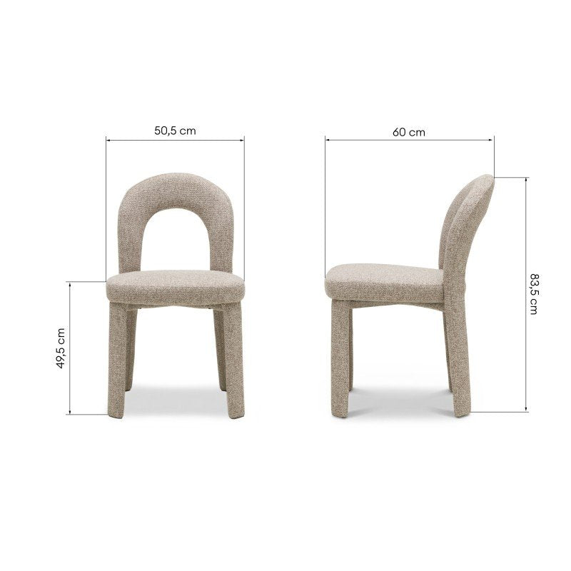 Set da 2 sedie imbottite Ari marrone e crema - NN-ARI-UPH-CHA-LIGBRO-668 - foto 9