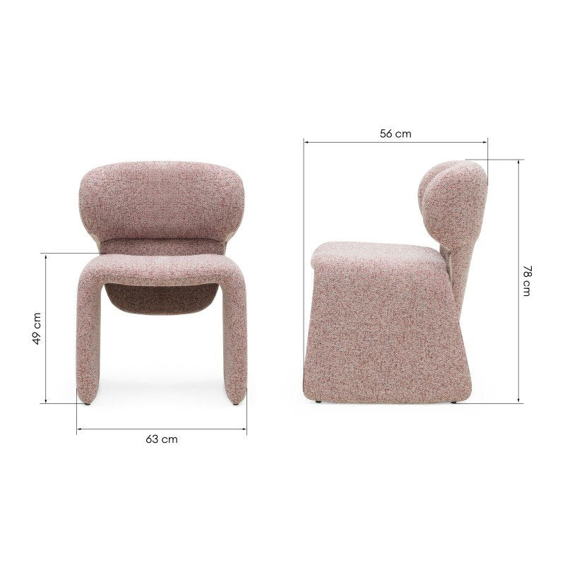 Set da 2 sedie imbottite Bizza melange beige e bordeaux - NN-BIZ-UPH-CHA-BOR-658 - foto 8