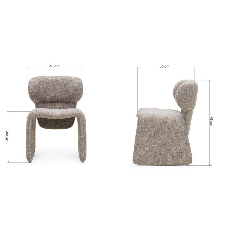 Set da 2 sedie imbottite Bizza melange marrone - NN-BIZ-UPH-CHA-LIGBRO-659 - foto 8