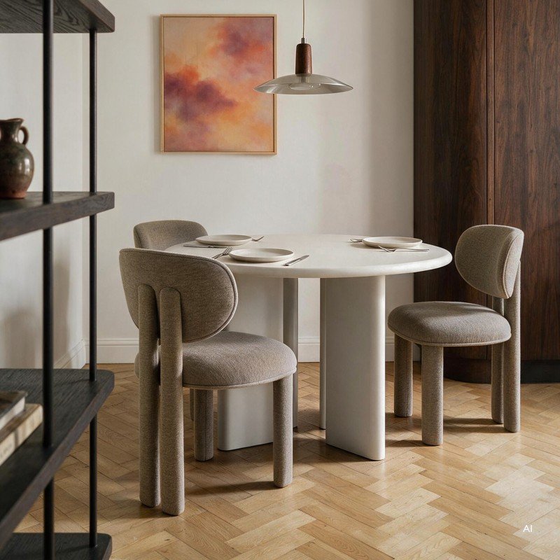Set da 2 sedie imbottite Esso beige grigio - NN-ESS-UPH-CHA-GREBEI-670 - foto 2