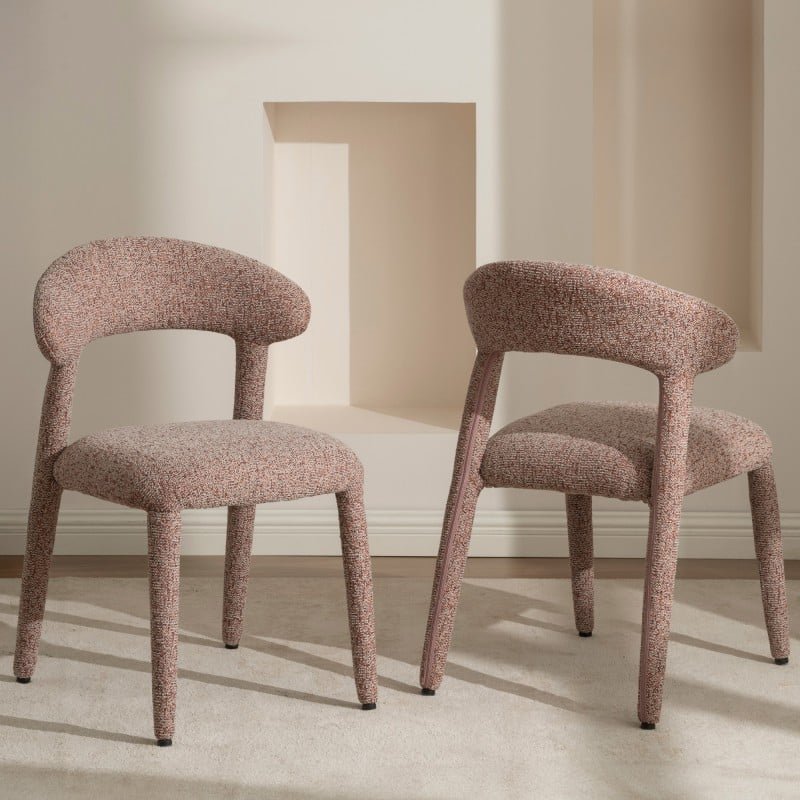 Set da 2 sedie imbottite Irokih melange beige e rosso - NN-IRO-UPH-CHA-BEI-474 - foto 2