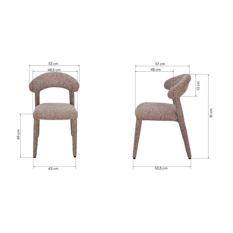 Set da 2 sedie imbottite Irokih melange beige e rosso - NN-IRO-UPH-CHA-BEI-474 - foto 3