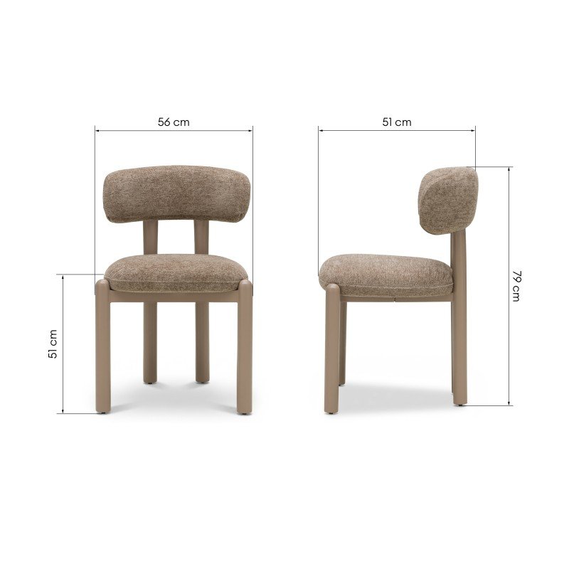 Set da 2 sedie imbottite Lanol marroni con gambe beige - NN-LAN-UPH-CHA-LIGBEI-654 - foto 8