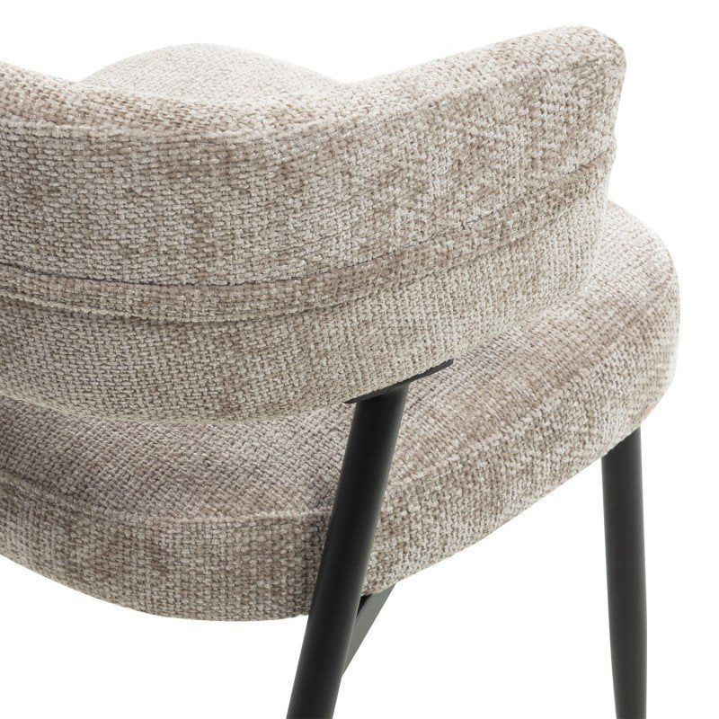 Set da 2 sedie imbottite Osario beige con gambe nere - NN-OSA-UPH-CHA-BEI-611 - foto 5