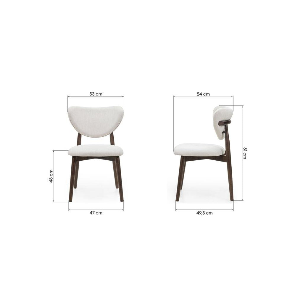 Set da 2 sedie Juliette beige con gambe in frassino noce - NN-JUL-UPH-CHA-WAL-254 - foto 8
