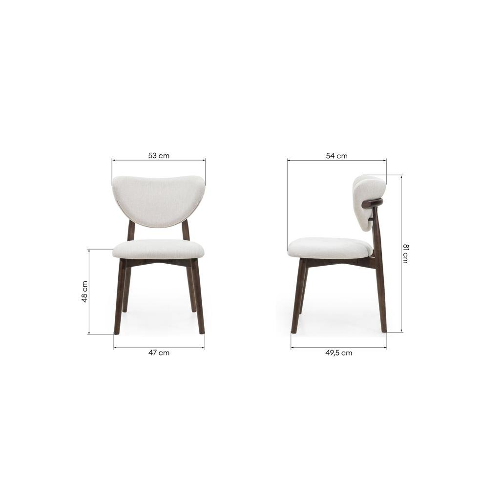 Set da 2 sedie Juliette beige con gambe in frassino noce - NN-JUL-UPH-CHA-WAL-254 - foto 8