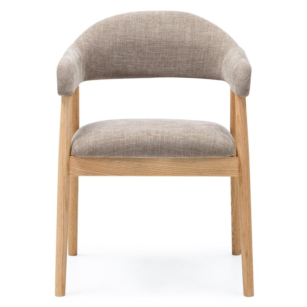 Set da 2 sedie Laris beige scuro con gambe in rovere - NN-LAR-UPH-CHA-BEI-283