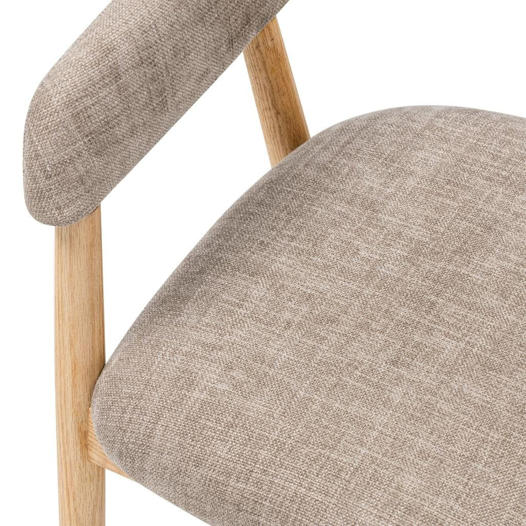 Set da 2 sedie Laris beige scuro con gambe in rovere - NN-LAR-UPH-CHA-BEI-283 - foto 3