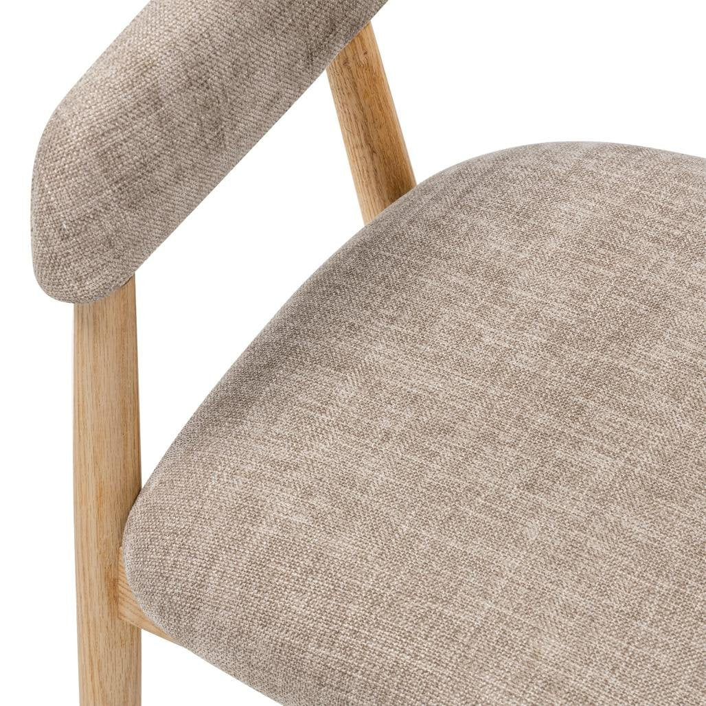 Set da 2 sedie Laris beige scuro con gambe in rovere - NN-LAR-UPH-CHA-BEI-283 - foto 4