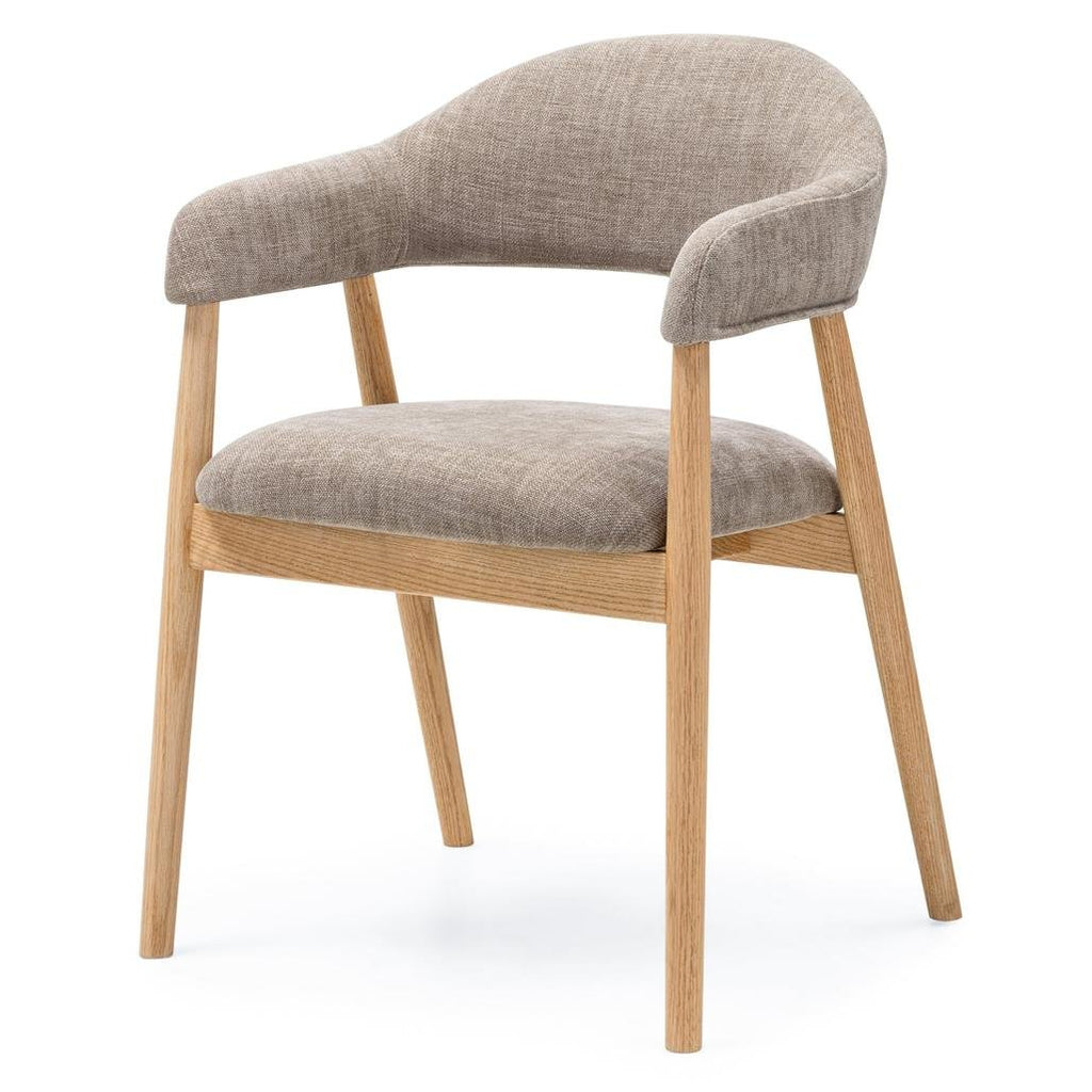 Set da 2 sedie Laris beige scuro con gambe in rovere - NN-LAR-UPH-CHA-BEI-283 - foto 6