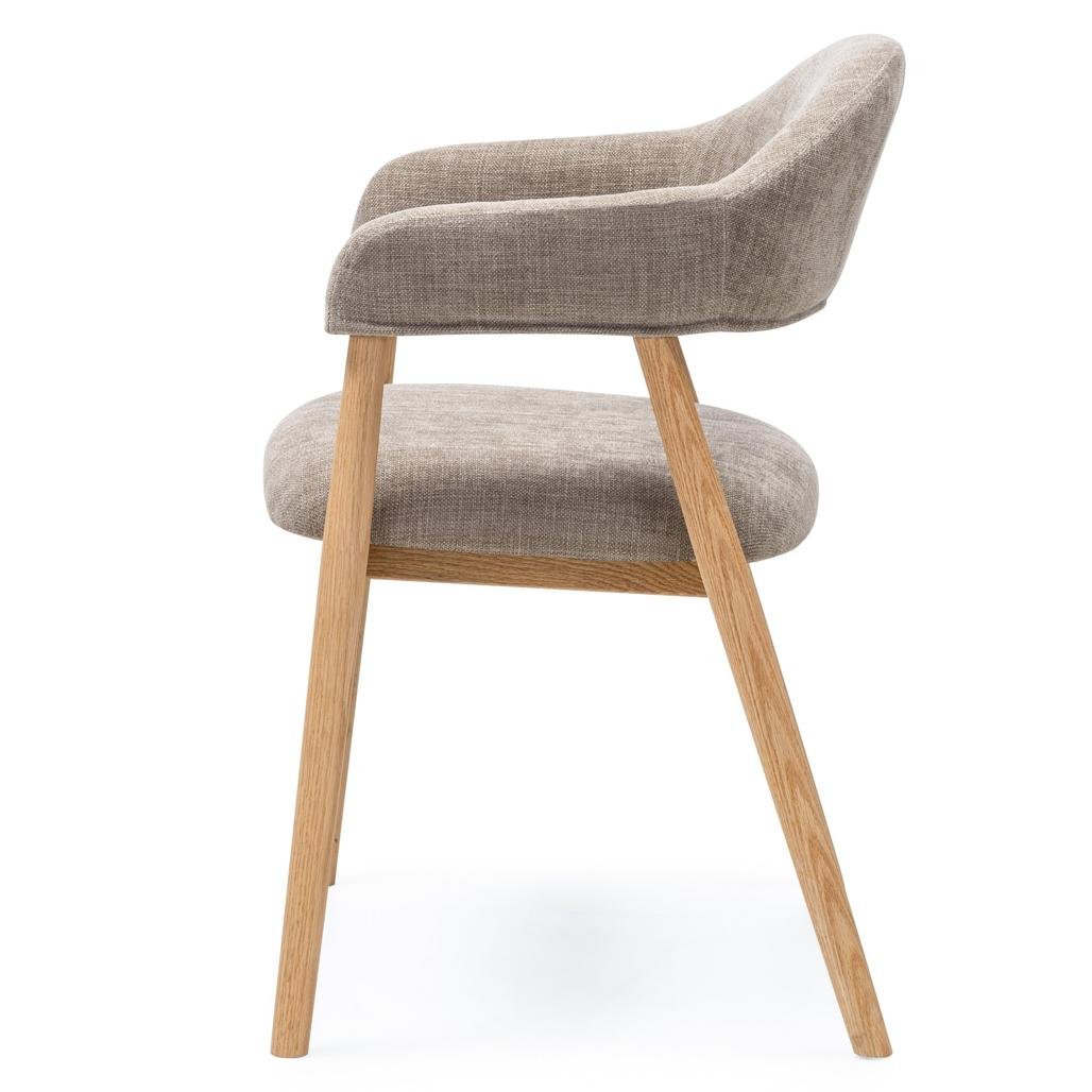 Set da 2 sedie Laris beige scuro con gambe in rovere - NN-LAR-UPH-CHA-BEI-283 - foto 7