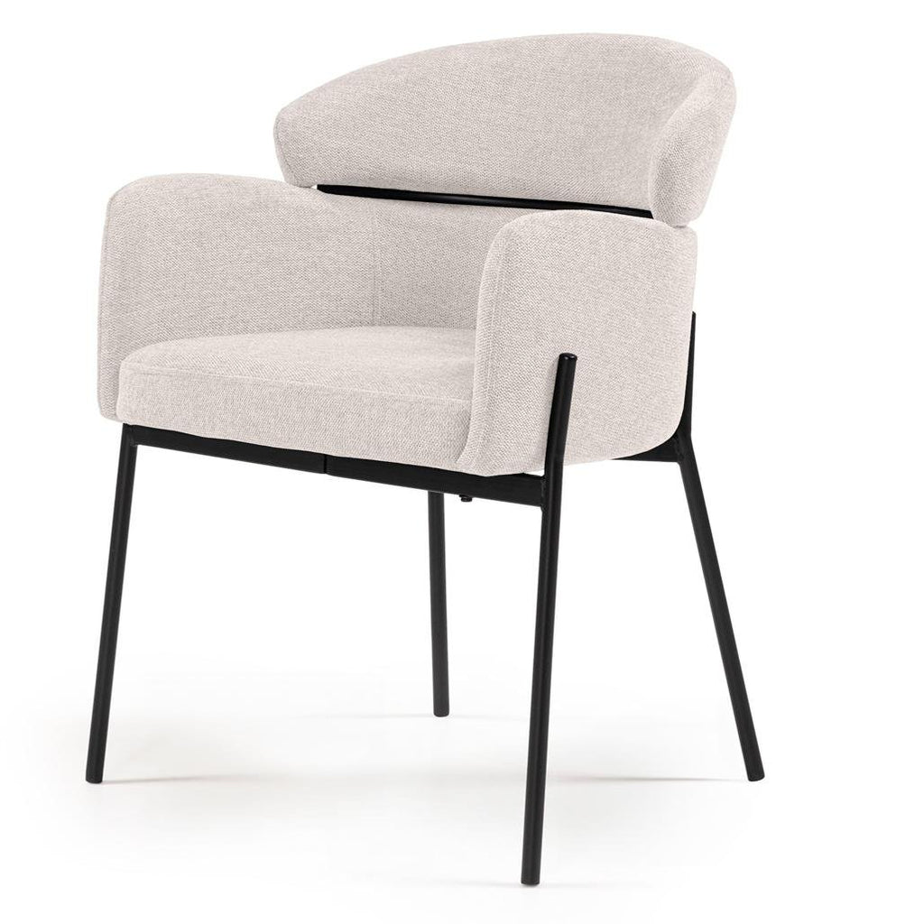 Set da 2 sedie Mareo beige chiaro con braccioli - NN-MAR-UPH-CHA-BEI-111