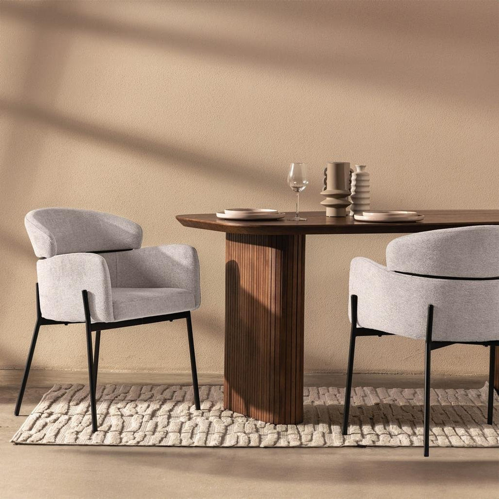 Set da 2 sedie Mareo beige chiaro con braccioli - NN-MAR-UPH-CHA-BEI-111 - foto 2