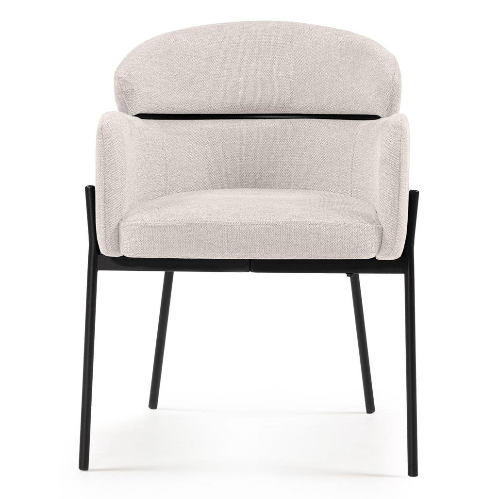 Set da 2 sedie Mareo beige chiaro con braccioli - NN-MAR-UPH-CHA-BEI-111 - foto 5