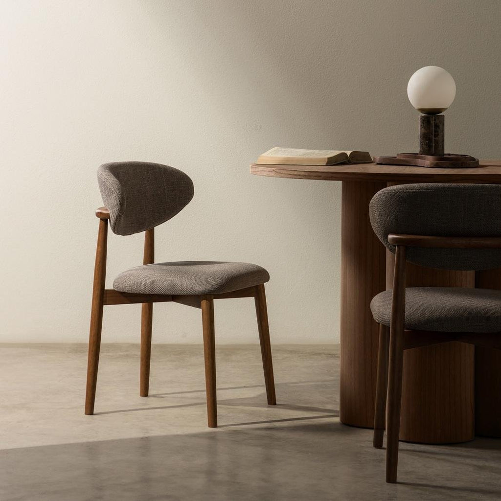 Set da 2 sedie Mia grigio scuro con gambe in rovere noce - NN-MIA-UPH-CHA-WAL-198 - foto 2
