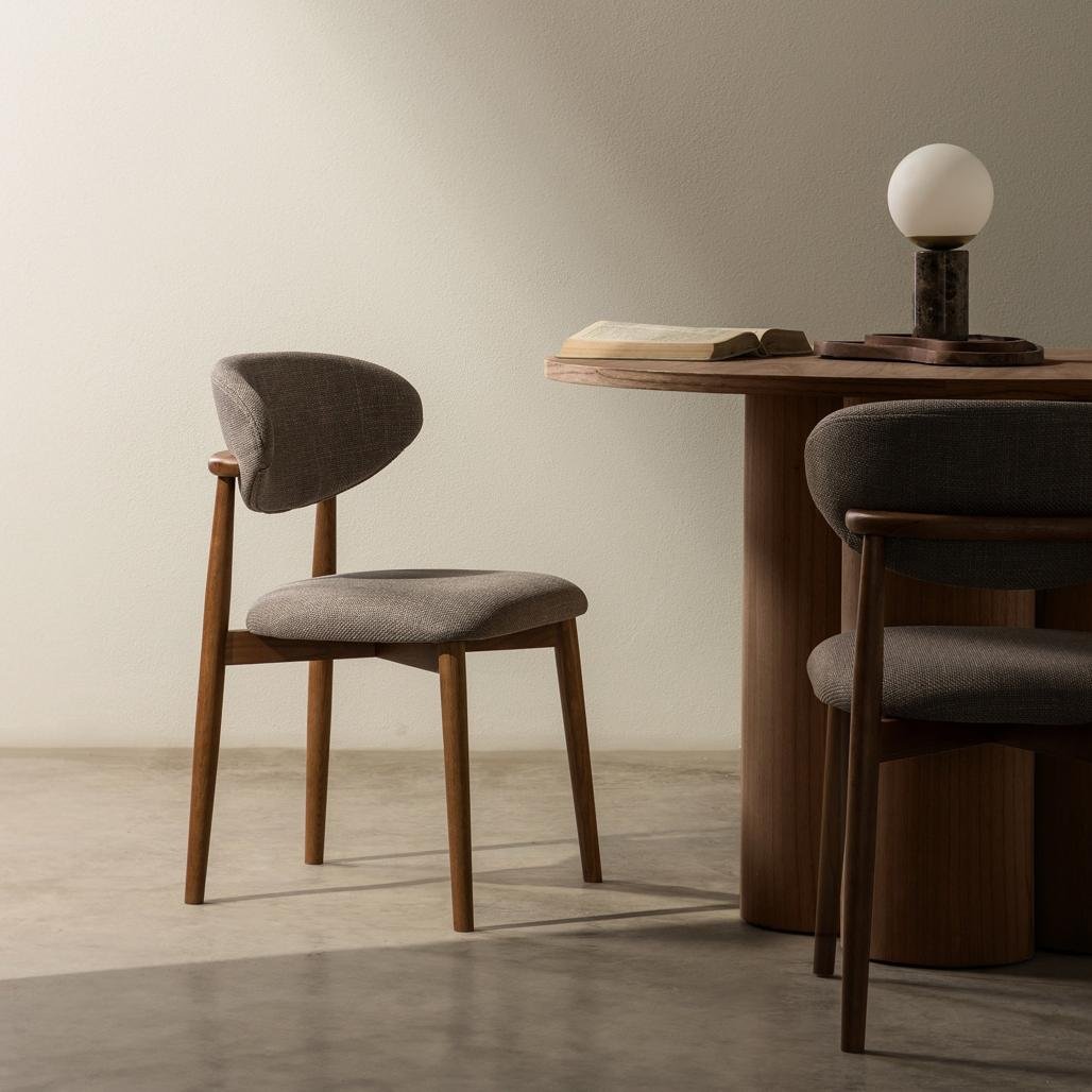 Set da 2 sedie Mia grigio scuro con gambe in rovere noce - NN-MIA-UPH-CHA-WAL-198 - foto 2