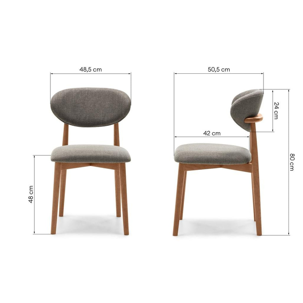 Set da 2 sedie Mia grigio scuro con gambe in rovere noce - NN-MIA-UPH-CHA-WAL-198 - foto 9