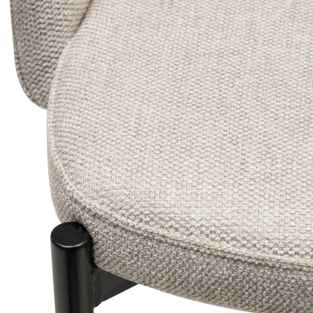 Set da 2 sedie Mores beige con gambe nere - NN-MOR-UPH-ARM-BEI-107 - foto 3