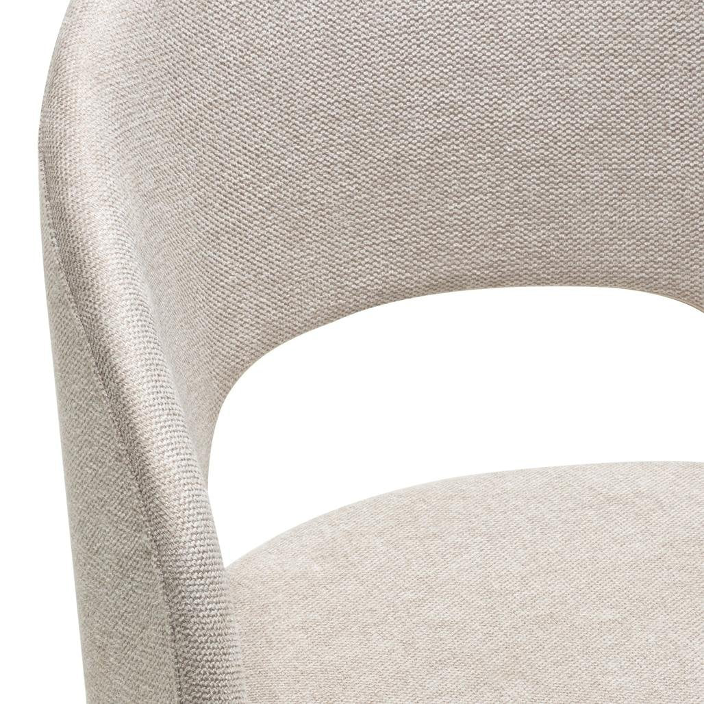 Set da 2 sedie Mores beige con gambe nere - NN-MOR-UPH-ARM-BEI-107 - foto 4