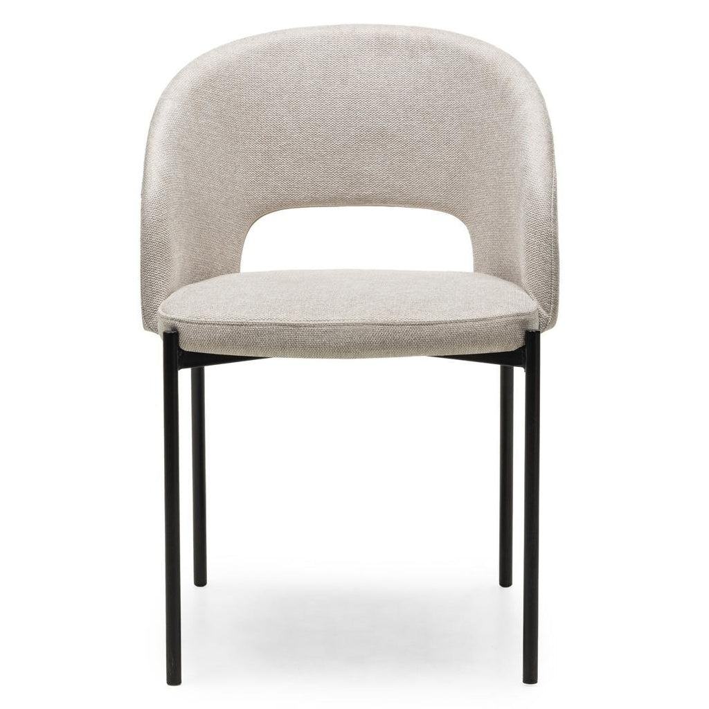 Set da 2 sedie Mores beige con gambe nere - NN-MOR-UPH-ARM-BEI-107 - foto 6