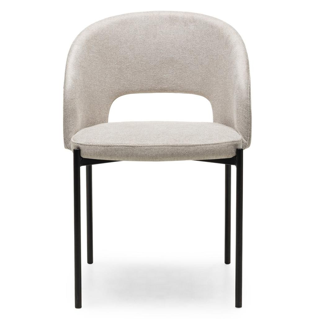 Set da 2 sedie Mores beige con gambe nere - NN-MOR-UPH-ARM-BEI-107 - foto 6