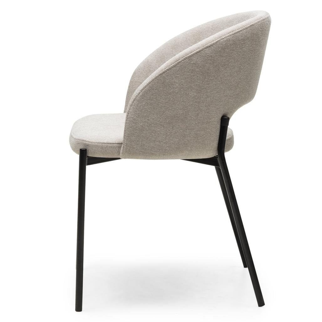 Set da 2 sedie Mores beige con gambe nere - NN-MOR-UPH-ARM-BEI-107 - foto 7