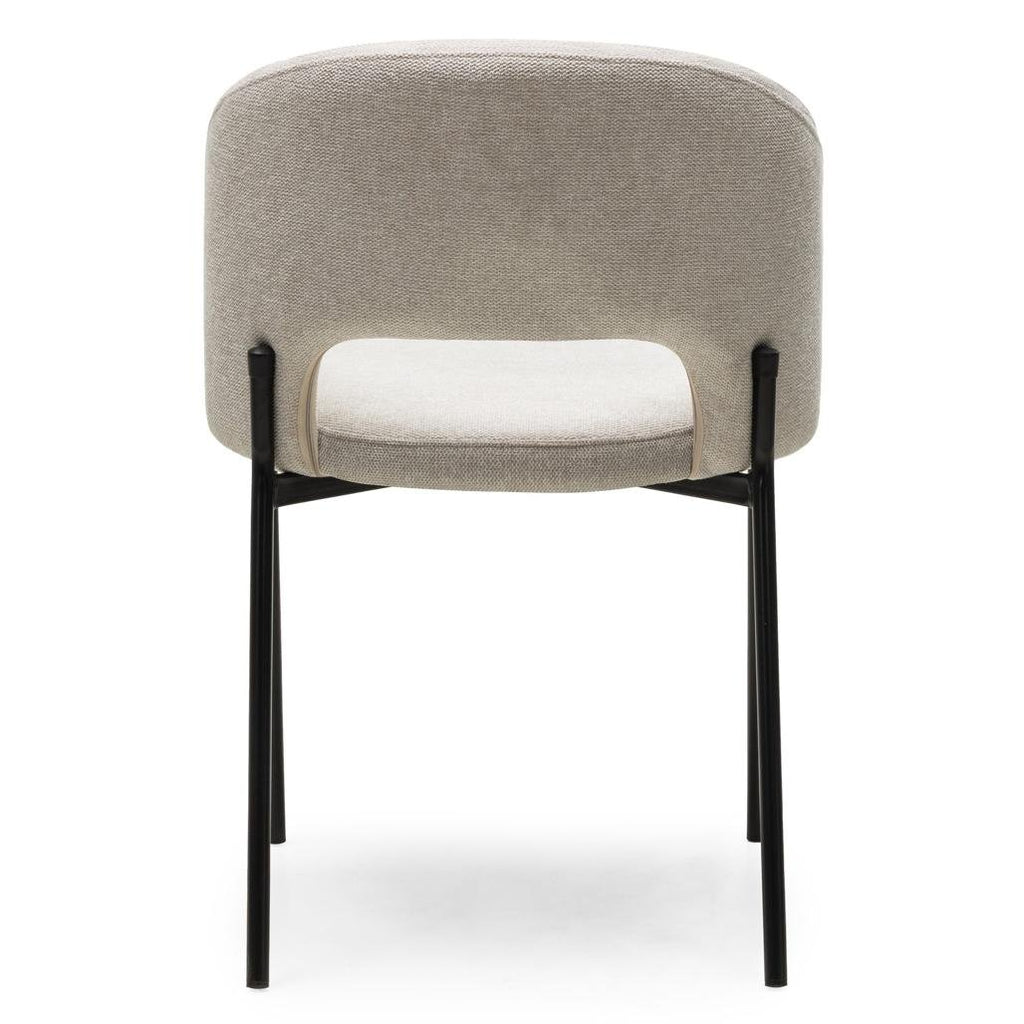 Set da 2 sedie Mores beige con gambe nere - NN-MOR-UPH-ARM-BEI-107 - foto 8