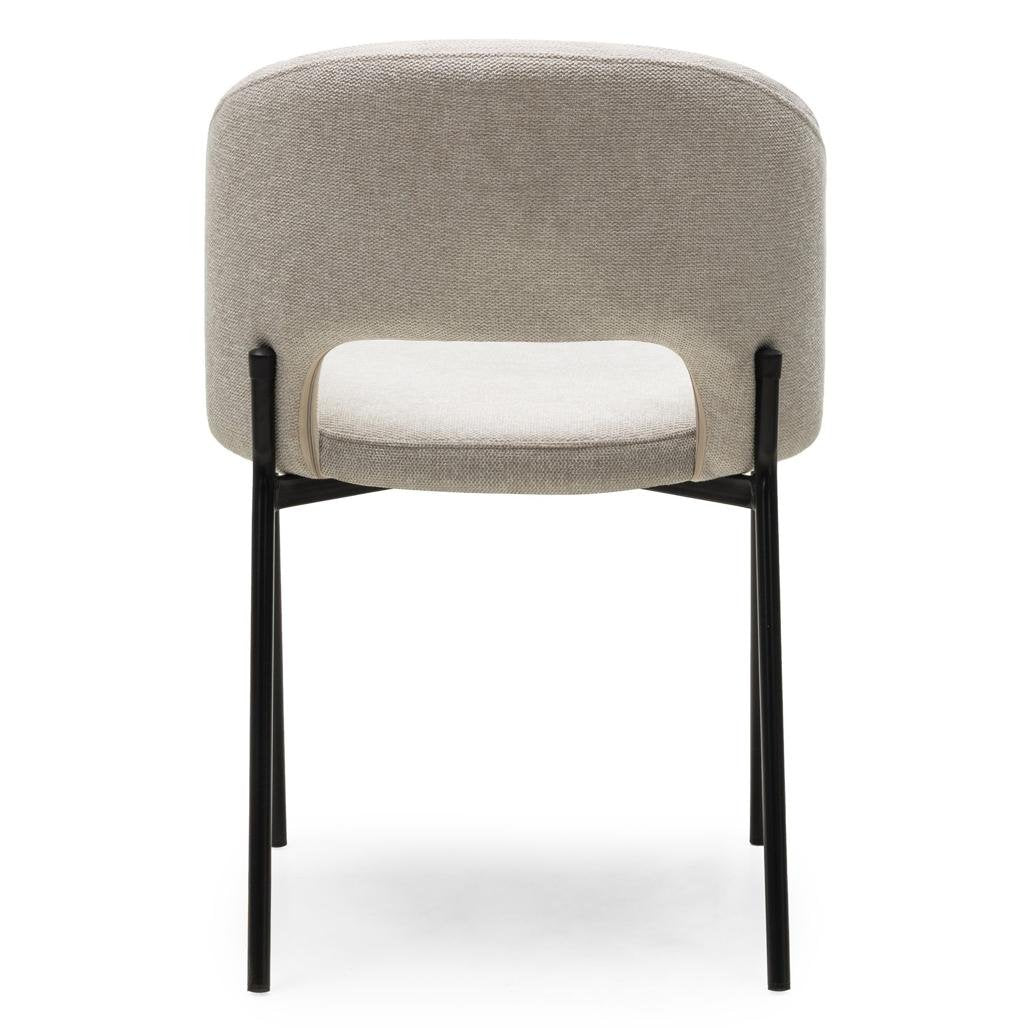 Set da 2 sedie Mores beige con gambe nere - NN-MOR-UPH-ARM-BEI-107 - foto 8