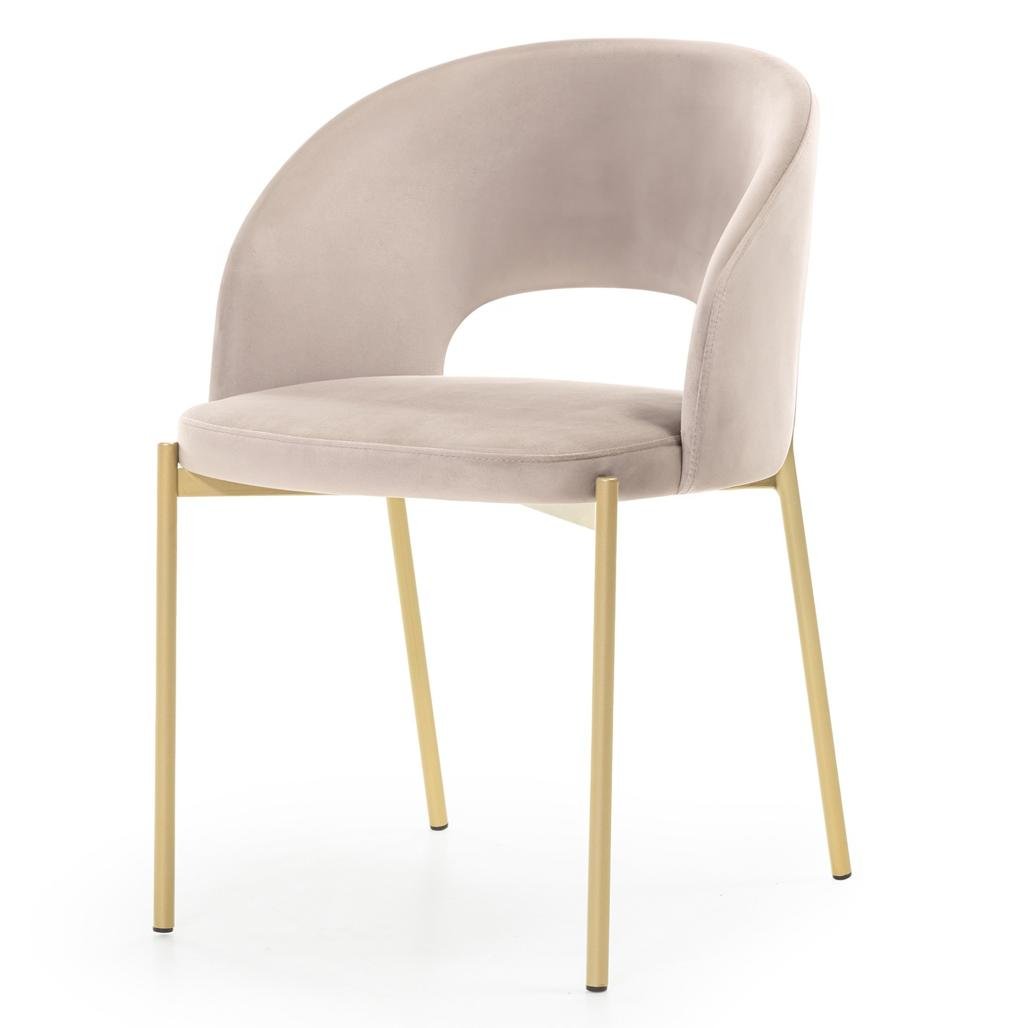 Set da 2 sedie Mores in velluto beige con gambe oro - NN-MOR-UPH-CHA-BEI-112