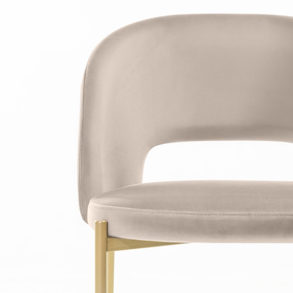 Set da 2 sedie Mores in velluto beige con gambe oro - NN-MOR-UPH-CHA-BEI-112 - foto 3