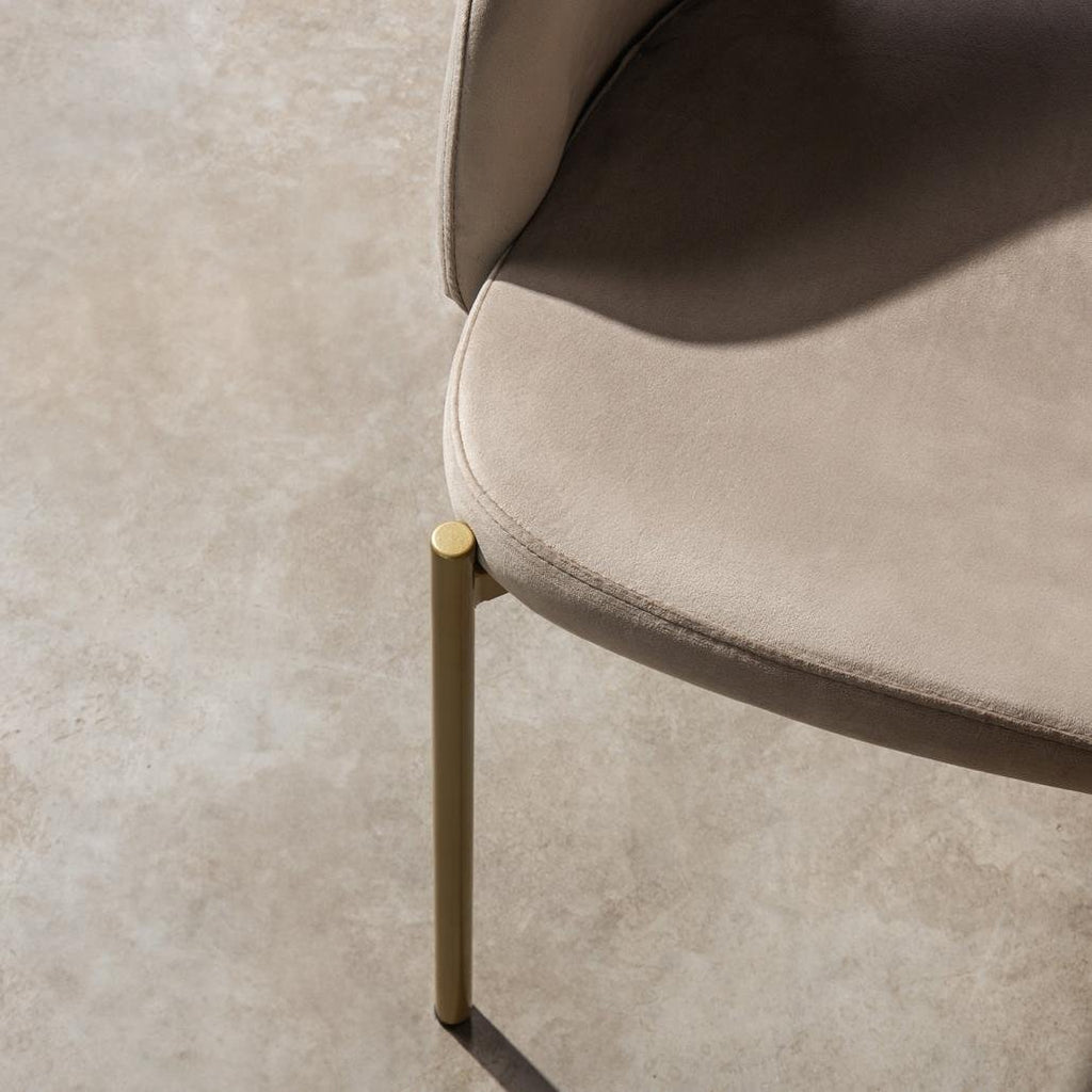 Set da 2 sedie Mores in velluto beige con gambe oro - NN-MOR-UPH-CHA-BEI-112 - foto 7