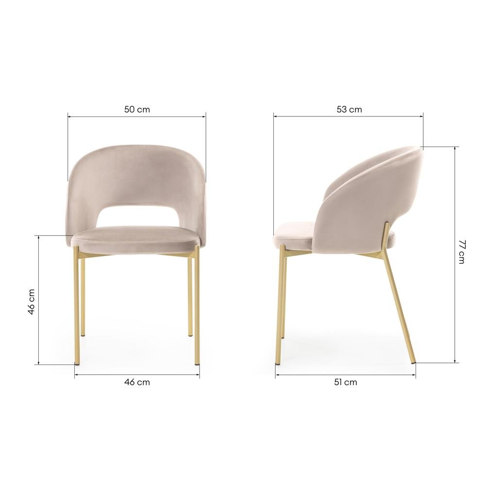 Set da 2 sedie Mores in velluto beige con gambe oro - NN-MOR-UPH-CHA-BEI-112 - foto 8