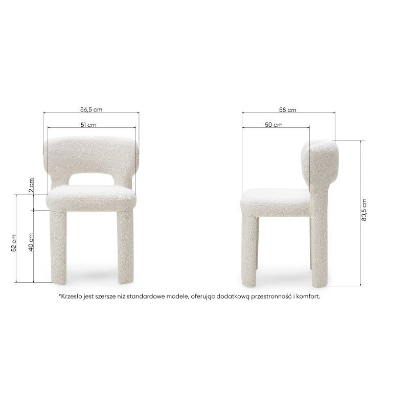 Set da 2 sedie Mosi in bouclé crema beige - NN-MOS-UPH-CHA-CRE-676 - foto 9