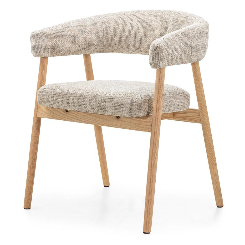 Set da 2 sedie Mue beige con gambe in rovere naturale - NN-MUE-UPH-CHA-BEI-257