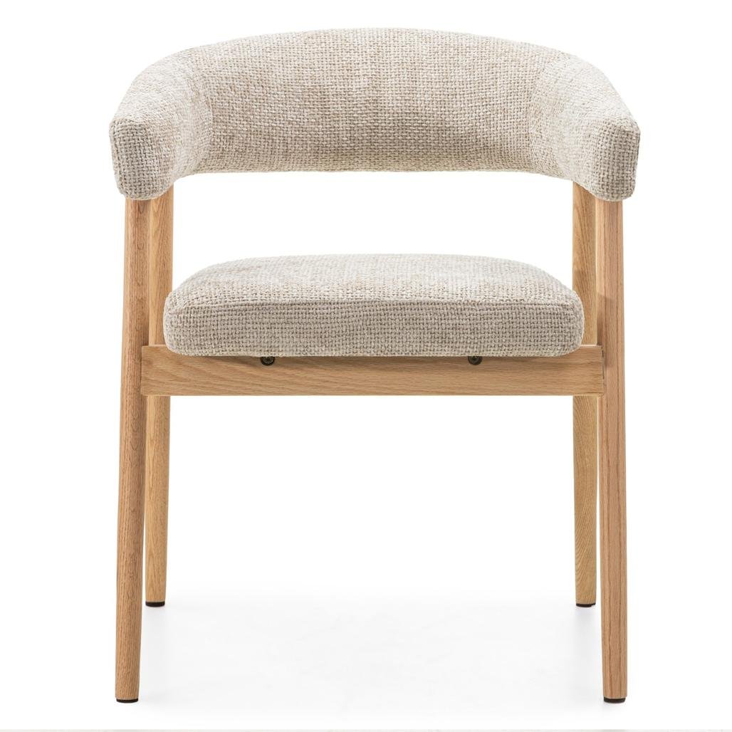 Set da 2 sedie Mue beige con gambe in rovere naturale - NN-MUE-UPH-CHA-BEI-257 - foto 3
