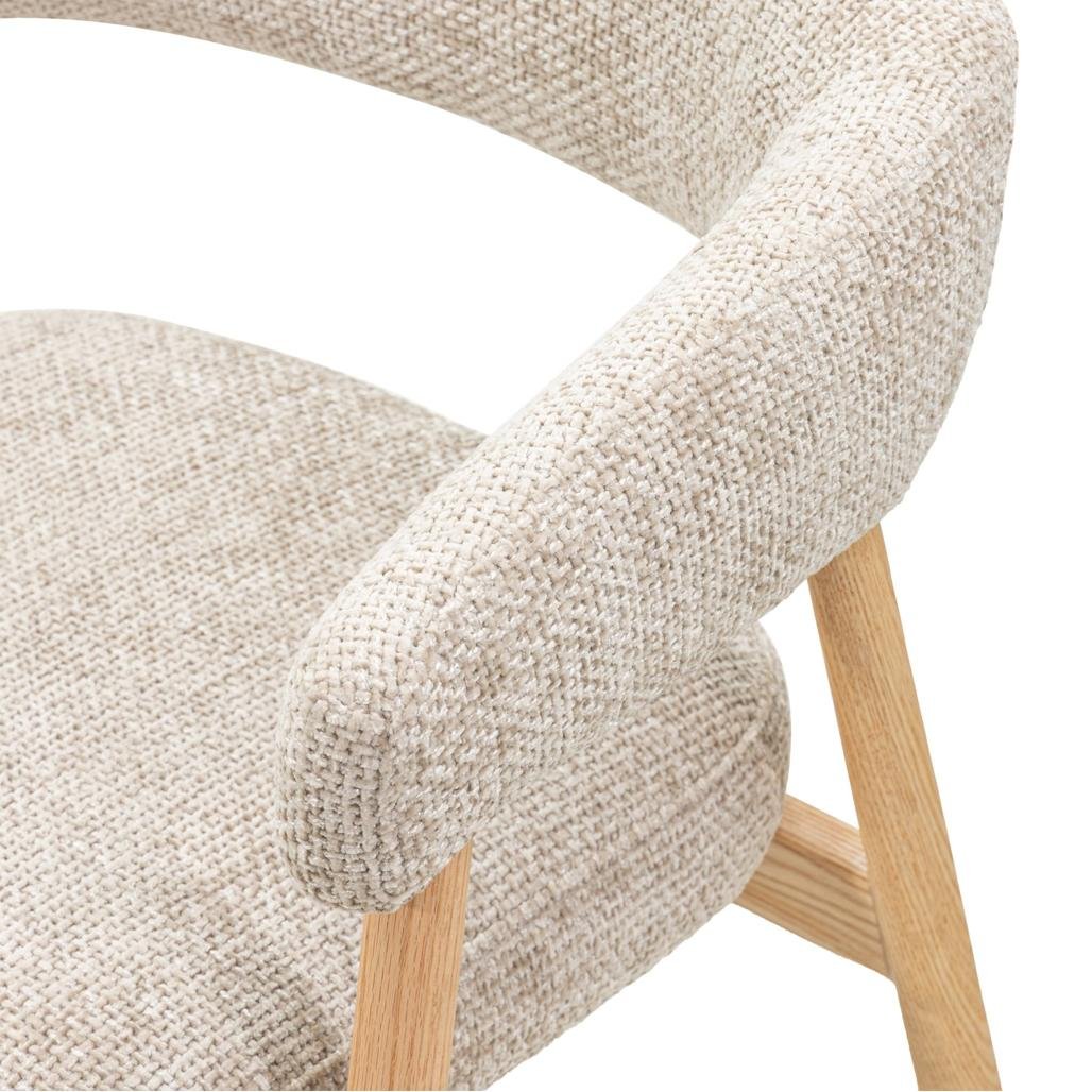 Set da 2 sedie Mue beige con gambe in rovere naturale - NN-MUE-UPH-CHA-BEI-257 - foto 4