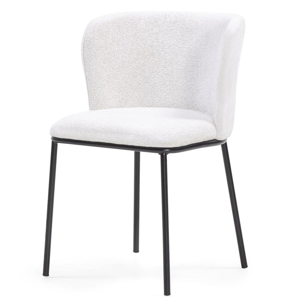 Set da 2 sedie Nika ecrù con gambe nere - NN-NIK-UPH-CHA-LIGBEI-138