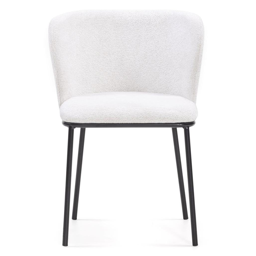 Set da 2 sedie Nika ecrù con gambe nere - NN-NIK-UPH-CHA-LIGBEI-138 - foto 5