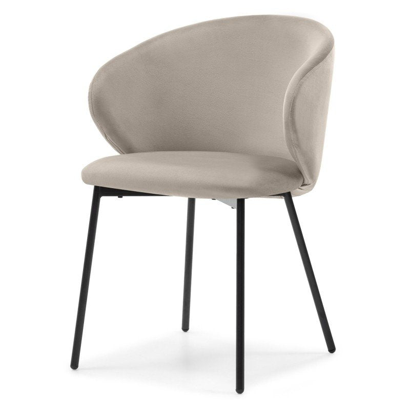 Set da 2 sedie Onadro in velluto beige con gambe nere - NN-ONA-UPH-CHA-BEI-615
