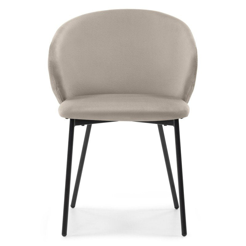 Set da 2 sedie Onadro in velluto beige con gambe nere - NN-ONA-UPH-CHA-BEI-615 - foto 4