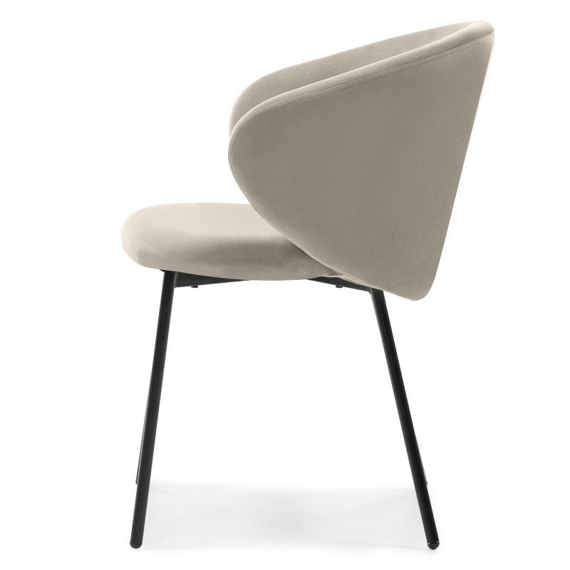 Set da 2 sedie Onadro in velluto beige con gambe nere - NN-ONA-UPH-CHA-BEI-615 - foto 5