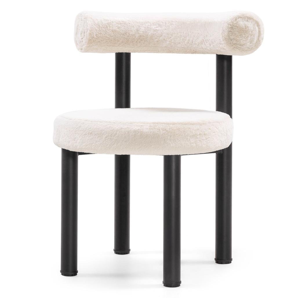 Set da 2 sedie Perer ecrù con gambe nere - NN-PER-UPH-CHA-LIGBEI-136