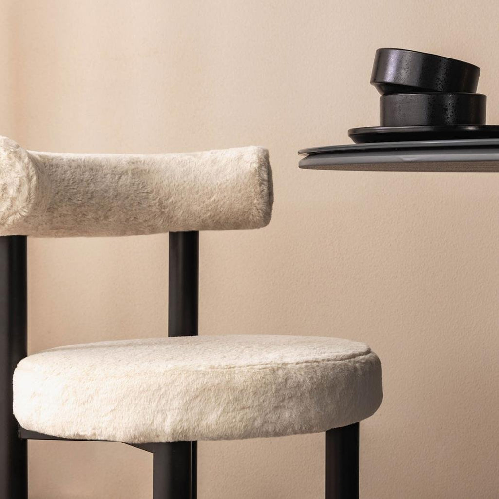 Set da 2 sedie Perer ecrù con gambe nere - NN-PER-UPH-CHA-LIGBEI-136 - foto 3