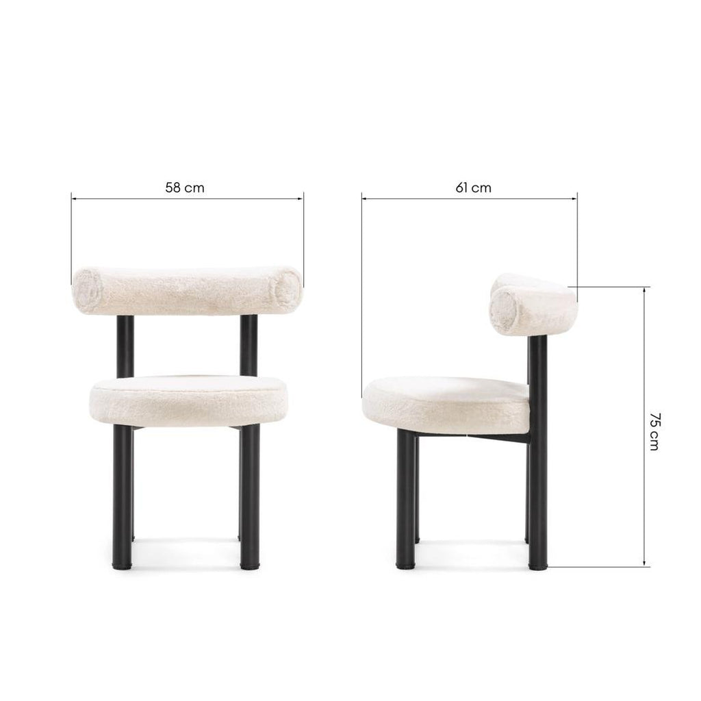 Set da 2 sedie Perer ecrù con gambe nere - NN-PER-UPH-CHA-LIGBEI-136 - foto 7