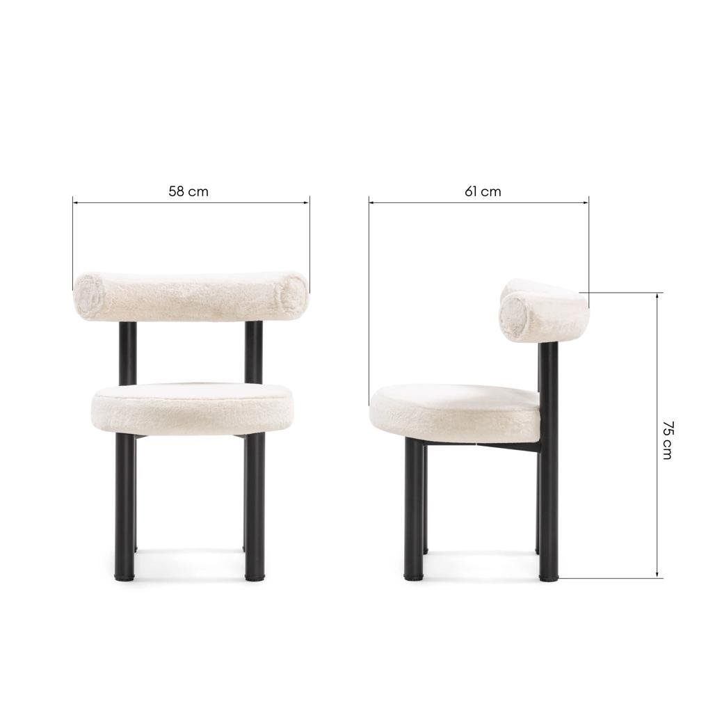 Set da 2 sedie Perer ecrù con gambe nere - NN-PER-UPH-CHA-LIGBEI-136 - foto 7