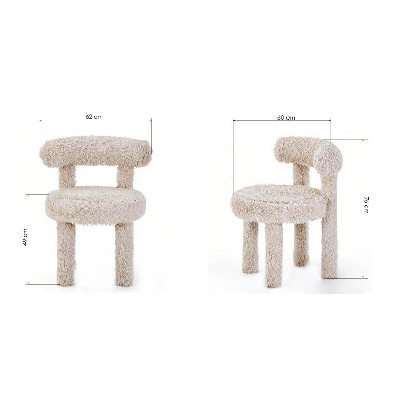 Set da 2 sedie Perer III beige chiaro interamente rivestite - NN-PER-UPH-CHA-LIGBEI-537 - foto 3