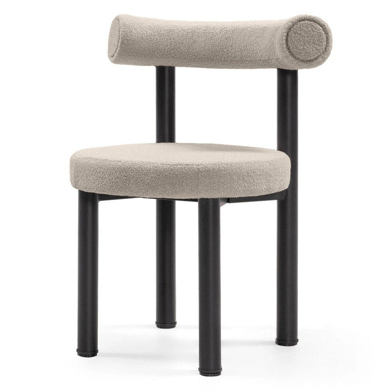Set da 2 sedie Perer III in bouclé tortora con gambe nere - NN-PER-UPH-CHA-BEI-538