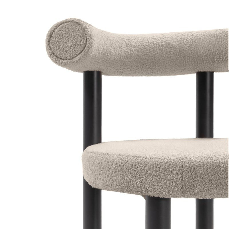 Set da 2 sedie Perer III in bouclé tortora con gambe nere - NN-PER-UPH-CHA-BEI-538 - foto 2