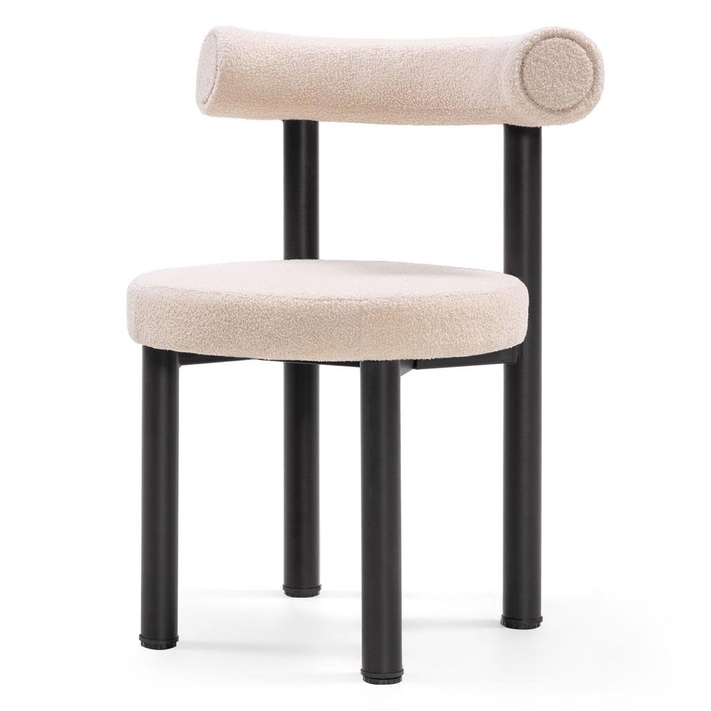 Set da 2 sedie Perer in bouclé beige con gambe nere - NN-PER-UPH-CHA-BEI-137